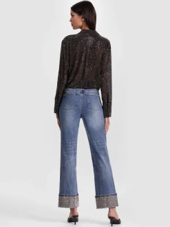 Alice and Olivia JEANS*CHIC EMBELLISHED ANKLE JEAN