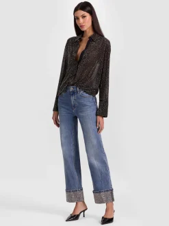 Alice and Olivia JEANS*CHIC EMBELLISHED ANKLE JEAN