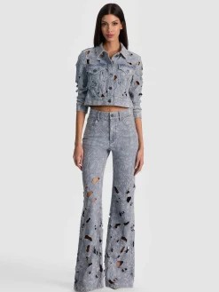 Alice and Olivia JEANS*CHIC LASER-CUT JEAN