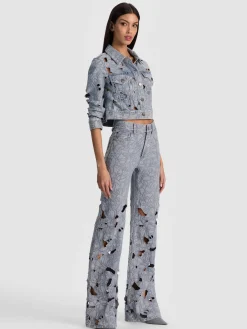 Alice and Olivia JEANS*CHIC LASER-CUT JEAN