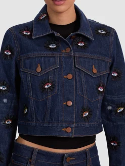 Alice and Olivia DENIM*CHLOE EMBELLISHED DENIM JACKET