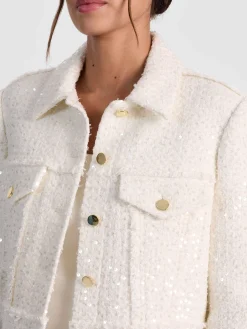 Alice and Olivia ANDREW PANT|JADE MESH BUTTON DOWN*CHLOE TWEED JACKET
