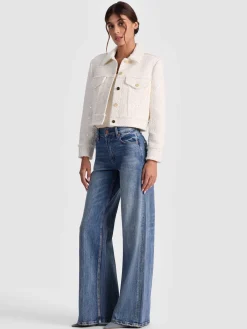 Alice and Olivia ANDREW PANT|JADE MESH BUTTON DOWN*CHLOE TWEED JACKET
