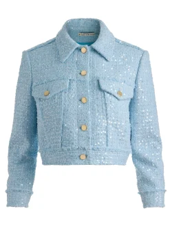 Alice and Olivia ANDREW PANT|JADE MESH BUTTON DOWN*CHLOE TWEED JACKET