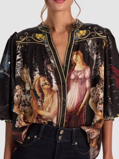 Alice and Olivia BLOUSES*CORA BUTTON DOWN BLOUSE