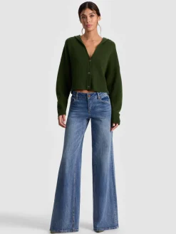 Alice and Olivia CARDIGANS*COREY HOODED CASHMERE CARDIGAN