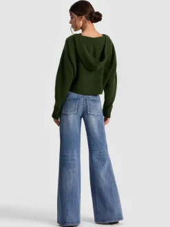 Alice and Olivia CARDIGANS*COREY HOODED CASHMERE CARDIGAN