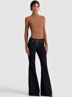 Alice and Olivia JEANS*DELILAH LACE UP JEAN