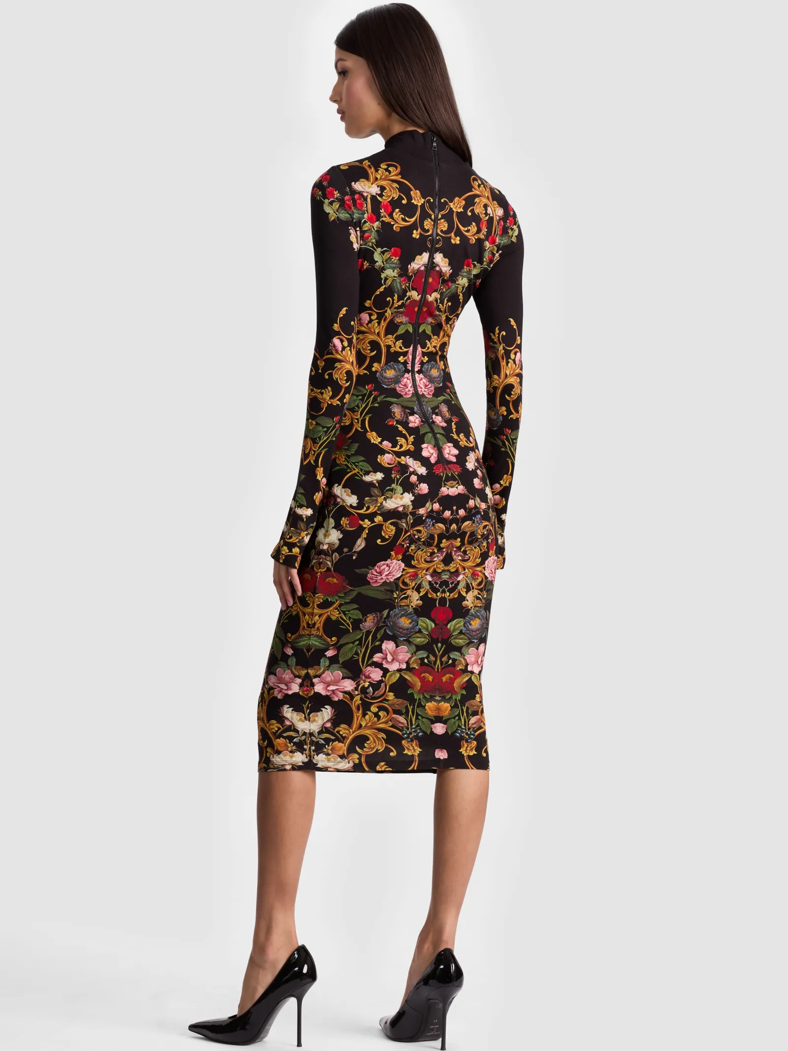 Alice and Olivia MIDI*DELORA MIDI DRESS