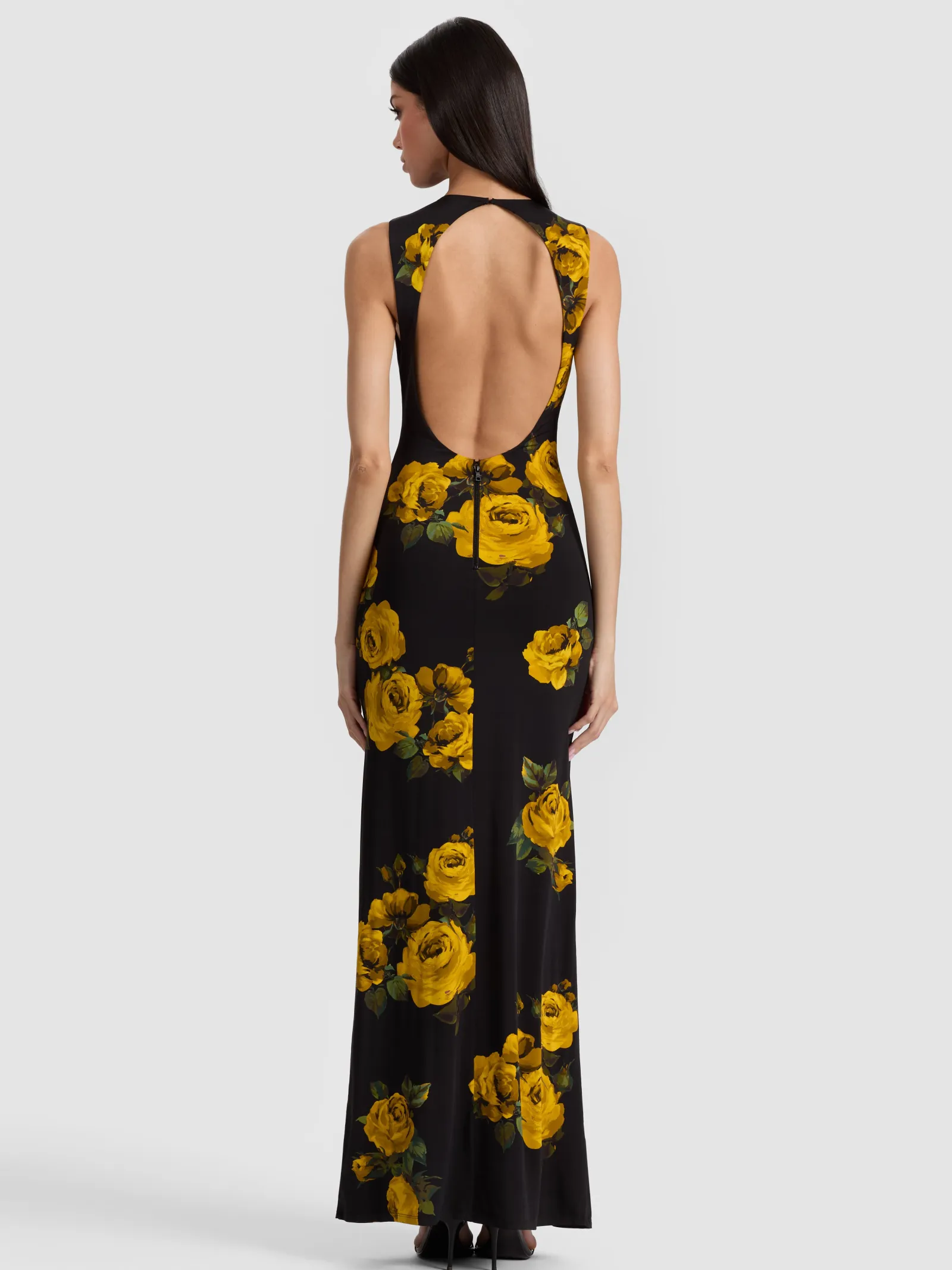 Alice and Olivia MAXI*DELORA OPEN BACK MAXI DRESS
