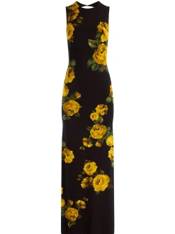 Alice and Olivia MAXI*DELORA OPEN BACK MAXI DRESS