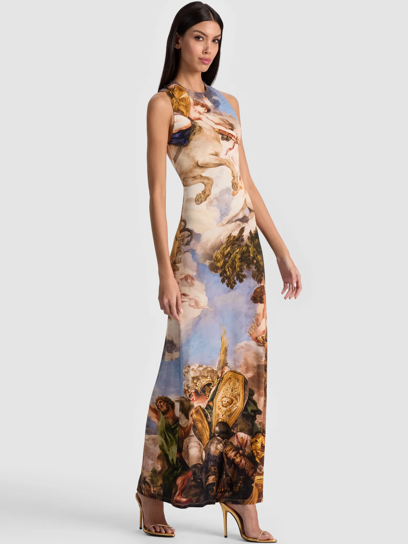 Alice and Olivia MAXI*DELORA OPEN BACK MAXI DRESS