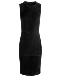Alice and Olivia MIDI*DELORA SUEDE MIDI DRESS