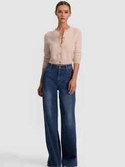 Alice and Olivia CARDIGANS*DOLLIE BRUSHED CASHMERE CARDIGAN