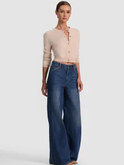 Alice and Olivia CARDIGANS*DOLLIE BRUSHED CASHMERE CARDIGAN