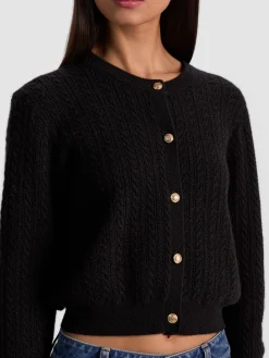 Alice and Olivia CARDIGANS*DOLLIE CASHMERE CABLEKNIT CARDIGAN