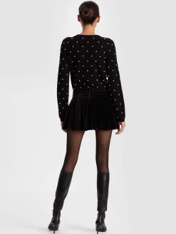 Alice and Olivia CARDIGANS*DOLLIE EMBELLISHED CASHMERE CARDIGAN