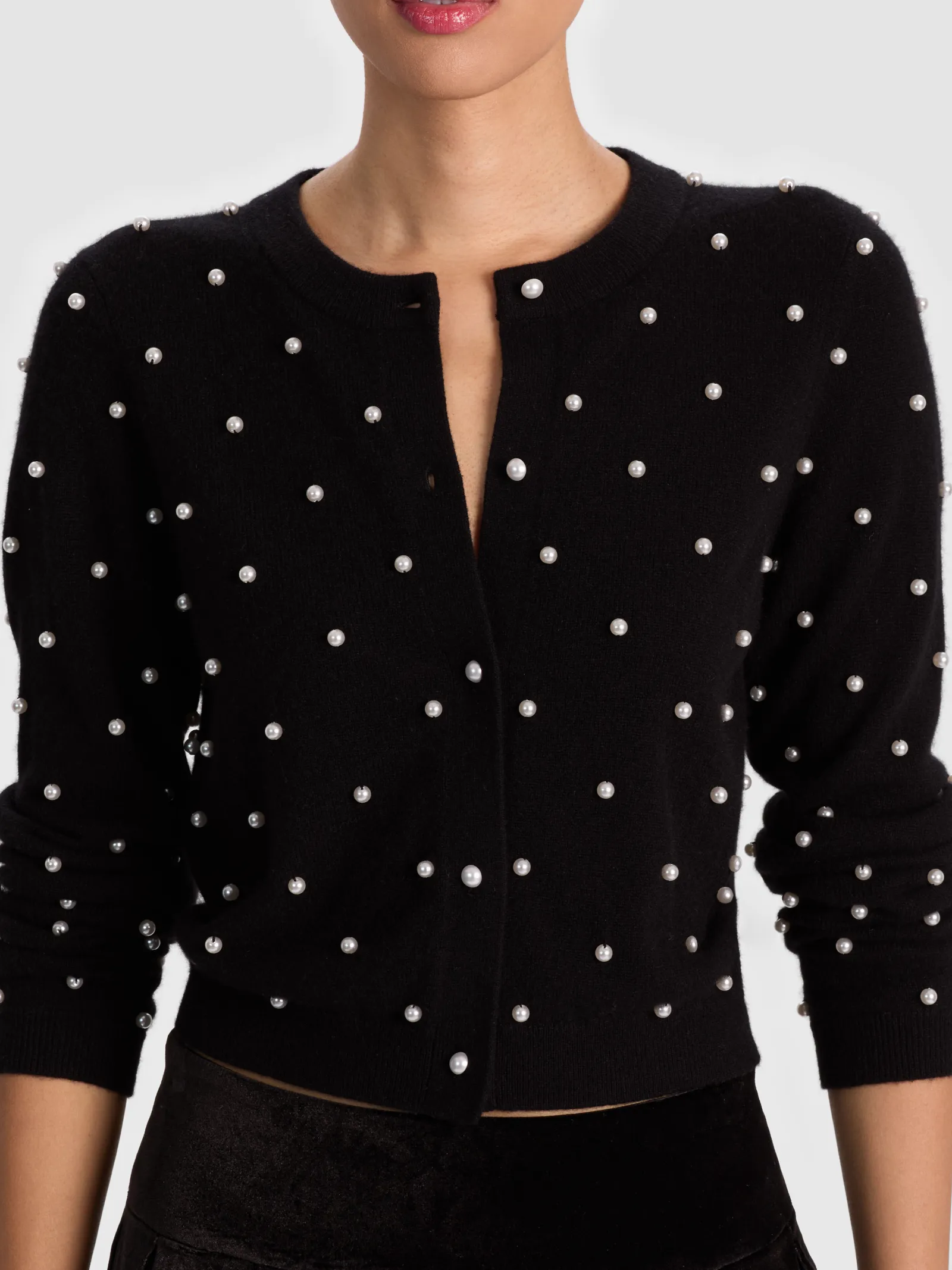 Alice and Olivia CARDIGANS*DOLLIE EMBELLISHED CASHMERE CARDIGAN
