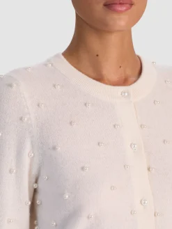 Alice and Olivia CARDIGANS*DOLLIE EMBELLISHED CASHMERE CARDIGAN