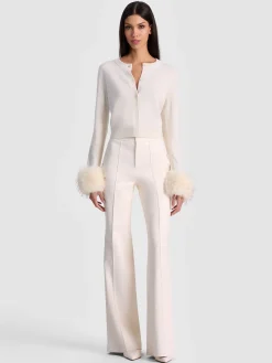 Alice and Olivia CARDIGANS*DOLLIE FAUX FUR CUFF CARDIGAN