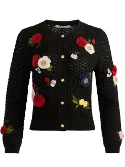 Alice and Olivia CARDIGANS*DOLLIE FLORAL CARDIGAN
