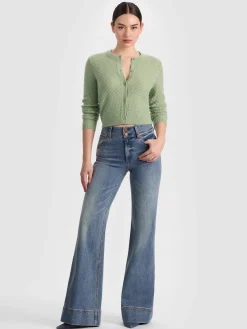 Alice and Olivia CARDIGANS*DOLLIE POINTELLE CASHMERE CARDIGAN