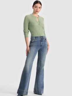 Alice and Olivia CARDIGANS*DOLLIE POINTELLE CASHMERE CARDIGAN