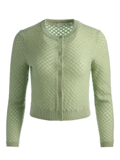 Alice and Olivia CARDIGANS*DOLLIE POINTELLE CASHMERE CARDIGAN