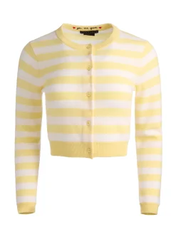 Alice and Olivia CARDIGANS*DOLLIE STRIPED CASHMERE CARDIGAN