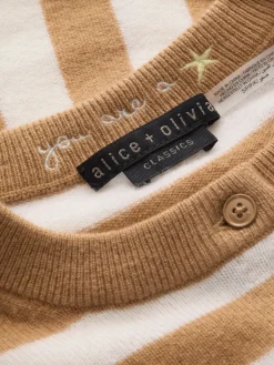 Alice and Olivia CARDIGANS*DOLLIE STRIPED CASHMERE CARDIGAN