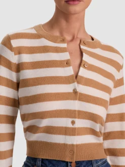 Alice and Olivia CARDIGANS*DOLLIE STRIPED CASHMERE CARDIGAN
