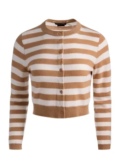 Alice and Olivia CARDIGANS*DOLLIE STRIPED CASHMERE CARDIGAN