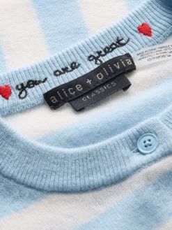 Alice and Olivia CARDIGANS*DOLLIE STRIPED CASHMERE CARDIGAN