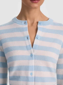 Alice and Olivia CARDIGANS*DOLLIE STRIPED CASHMERE CARDIGAN