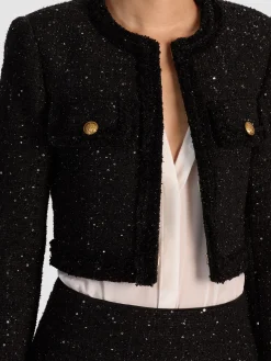 Alice and Olivia JACKETS*DUMONT EMBELLISHED TWEED JACKET