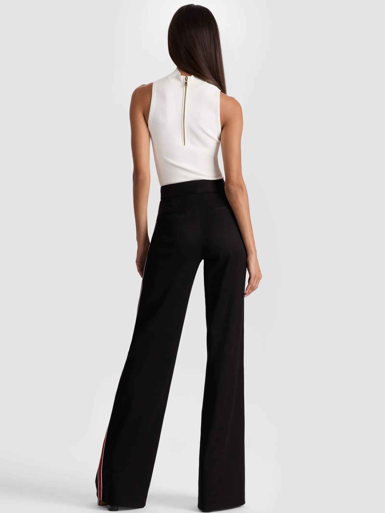 Alice and Olivia WIDE LEG*DYLAN PANT WITH SIDE STRIPE