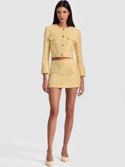 Alice and Olivia MINI*ECENIA EMBELLISHED TWEED MINI SKIRT