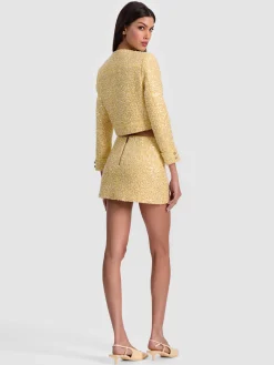 Alice and Olivia MINI*ECENIA EMBELLISHED TWEED MINI SKIRT
