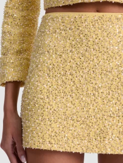 Alice and Olivia MINI*ECENIA EMBELLISHED TWEED MINI SKIRT