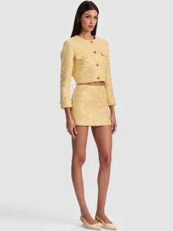 Alice and Olivia MINI*ECENIA EMBELLISHED TWEED MINI SKIRT