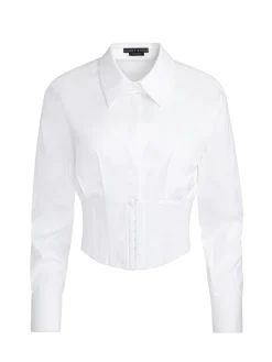 Alice and Olivia CROP TOPS*EDIE CORSET BUTTON DOWN