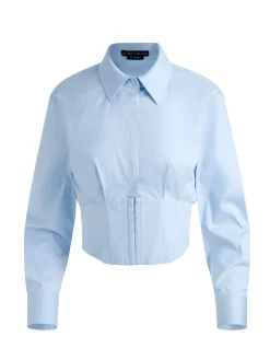 Alice and Olivia CROP TOPS*EDIE CORSET BUTTON DOWN