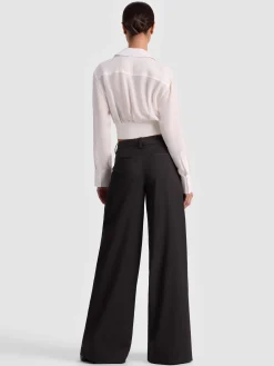 Alice and Olivia CROP TOPS*EDIE SEAMED CORSET BUTTON DOWN