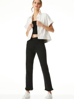 Alice and Olivia ANDREW PANT|JADE MESH BUTTON DOWN*EDYTH VEGAN TOP