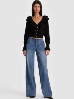 Alice and Olivia CARDIGANS*EILEEN RUFFLE CARDIGAN