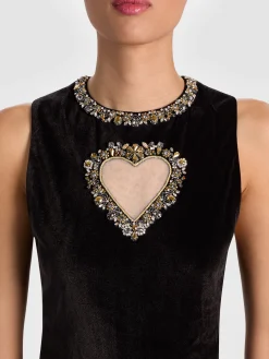 Alice and Olivia MINI*ELLA VELVET MINI DRESS