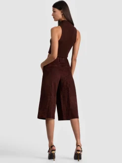 Alice and Olivia SHORTS*ELOISE SUEDE LONG SHORT