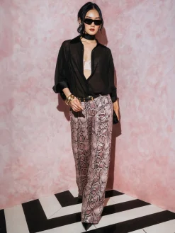Alice and Olivia VEGAN*ERIC VEGAN SNAKESKIN PANT