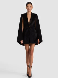 Alice and Olivia BLAZERS*ESTHER VELVET CAPE BLAZER