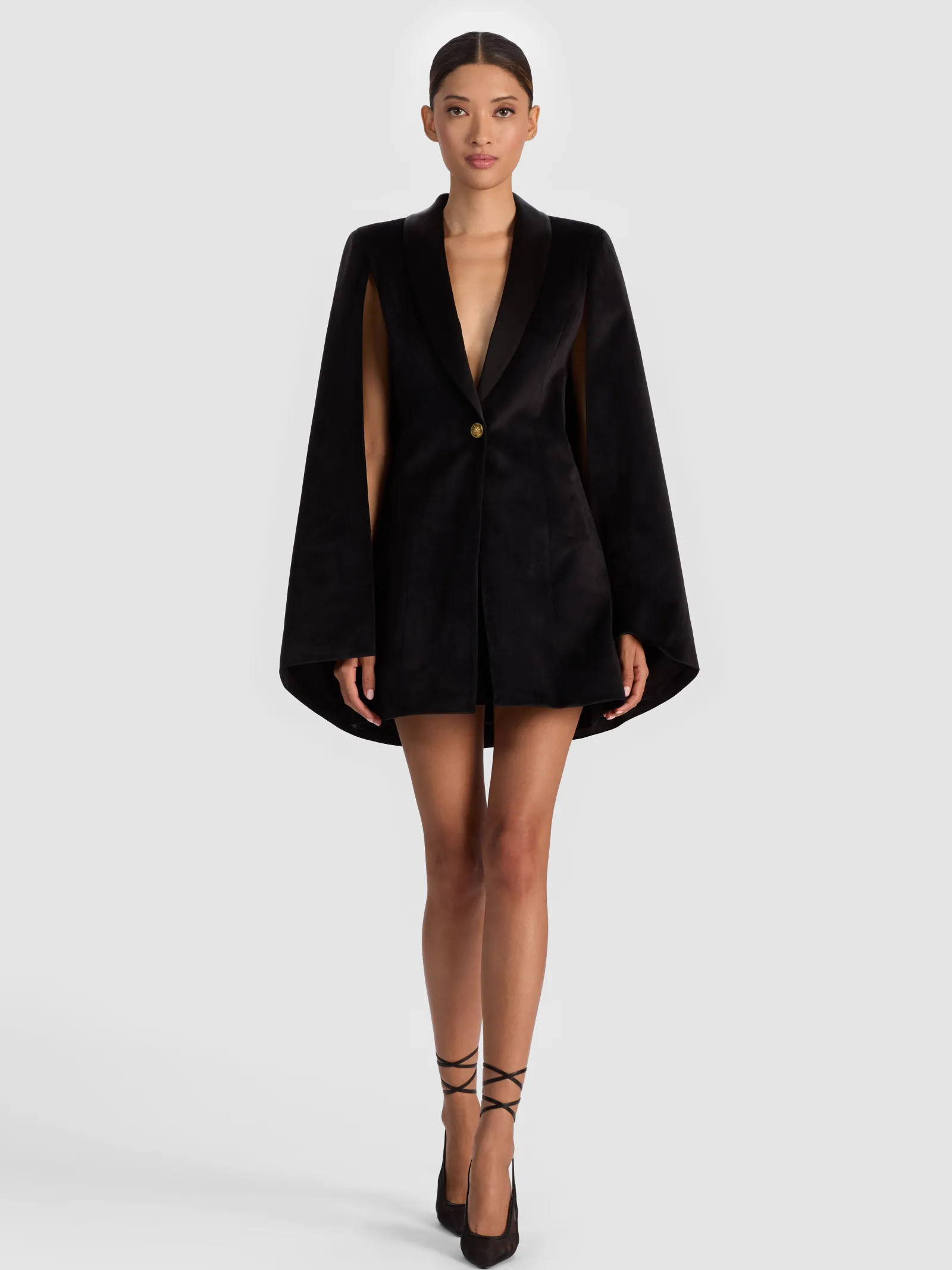 Alice and Olivia BLAZERS*ESTHER VELVET CAPE BLAZER